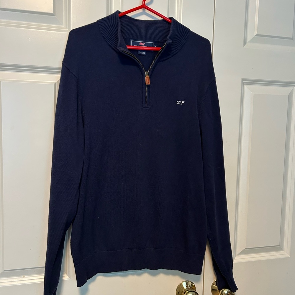 Vineyard Vines Men's Navy 1/4 zip Sweater